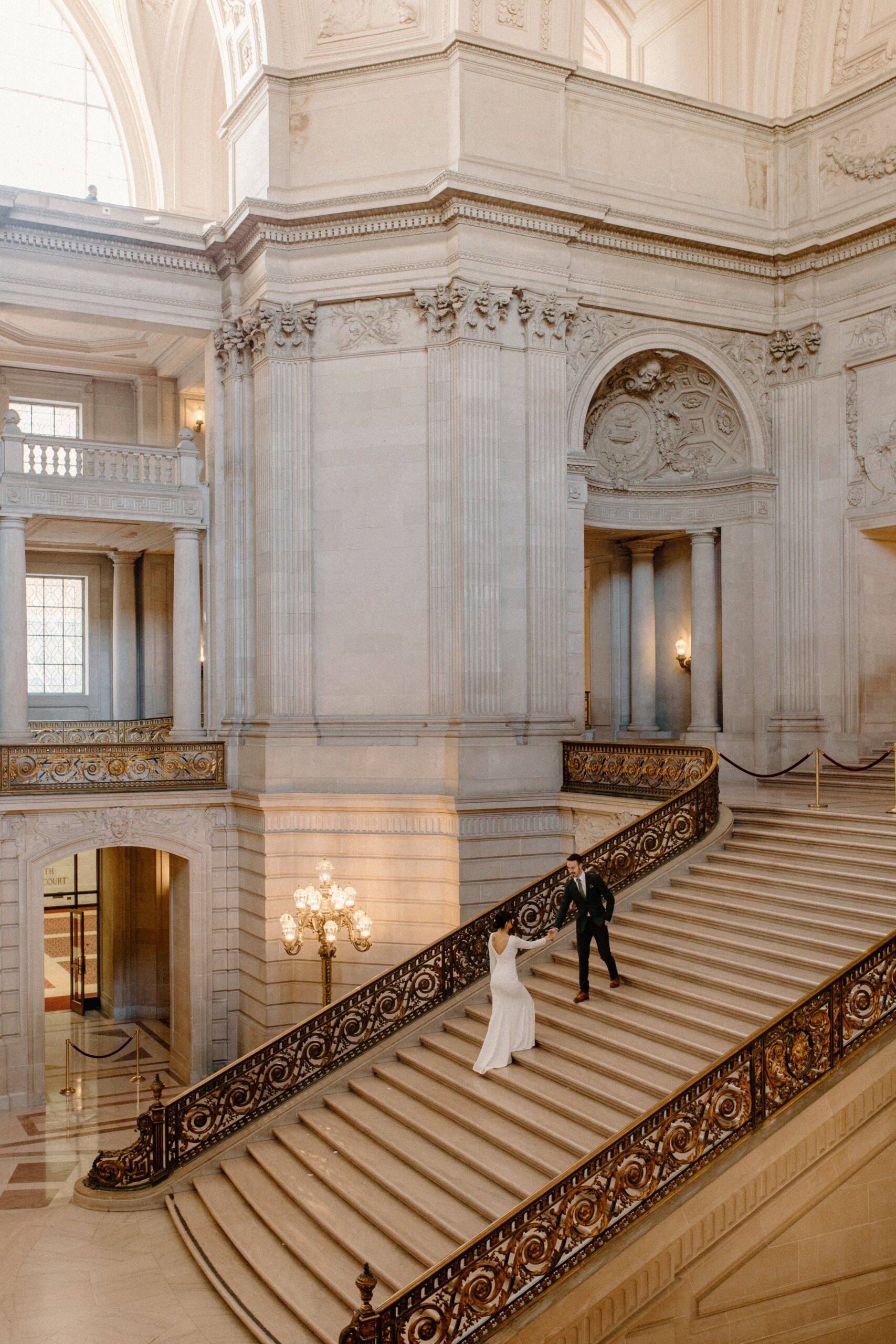 Couple on the Grand Staircase at San Francisco City Hall