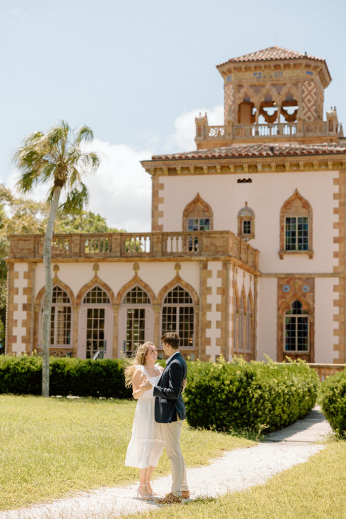 Engaged couple photos at The Ringling Museum for Europe inspired engagement photos 