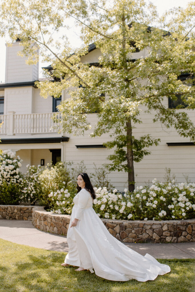 Intimate garden wedding at MacArthur Place in downtown Sonoma, CA