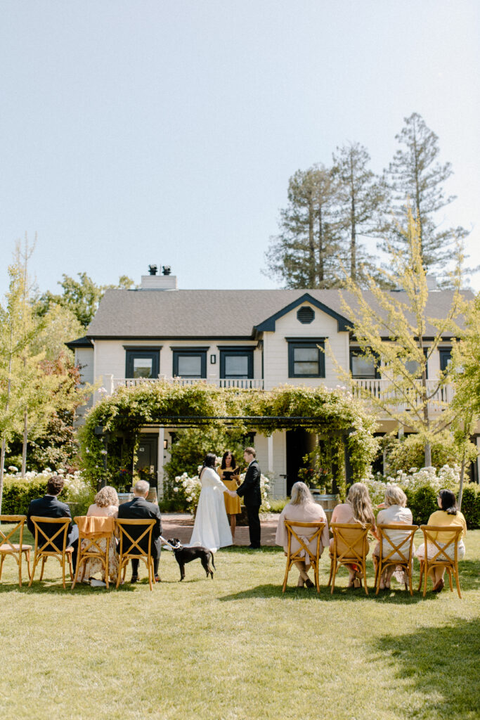 Intimate garden wedding at MacArthur Place in downtown Sonoma, CA