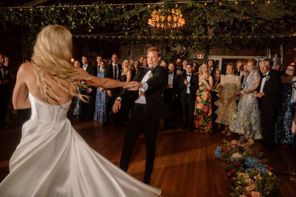 bride and groom first dance