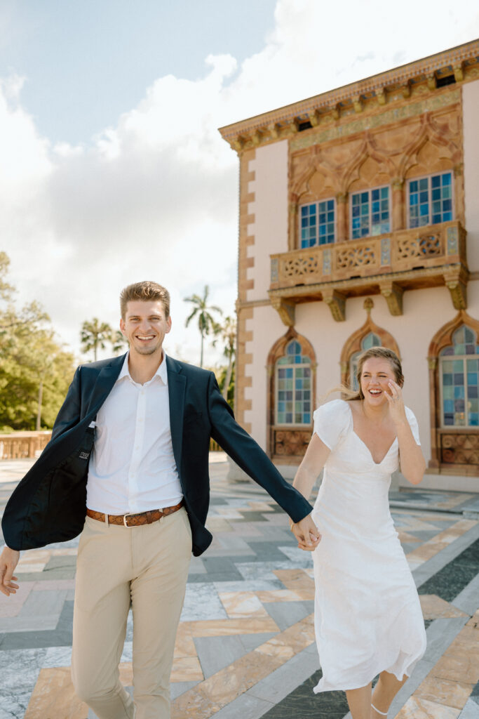 Florida Engagement Session with engaged couple at The Ringling Museum