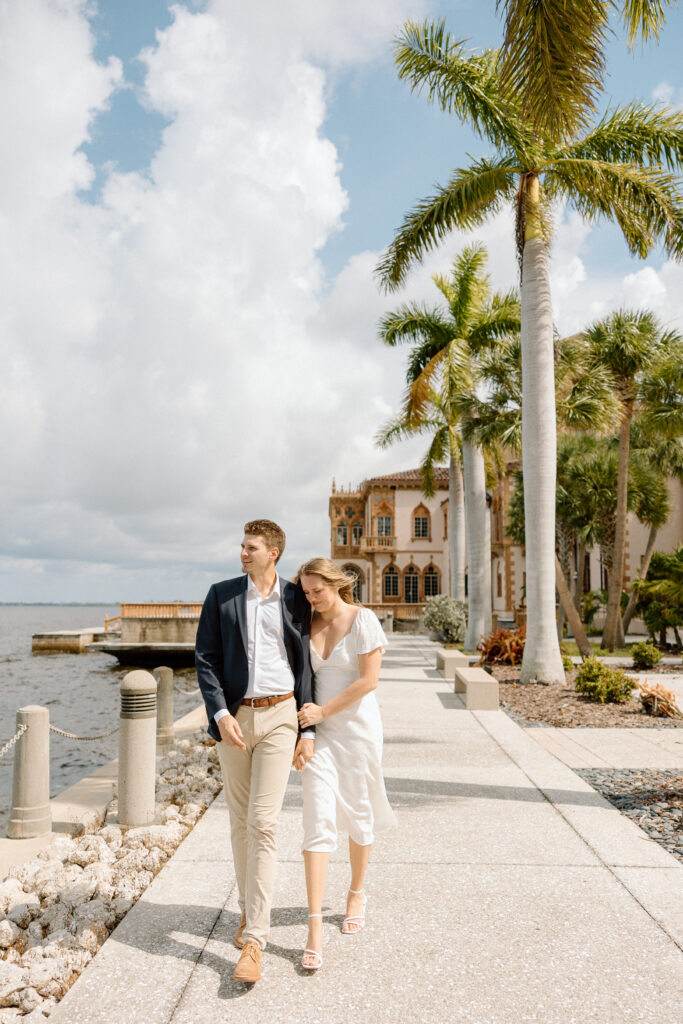 Florida Engagement Session with engaged couple at The Ringling Museum