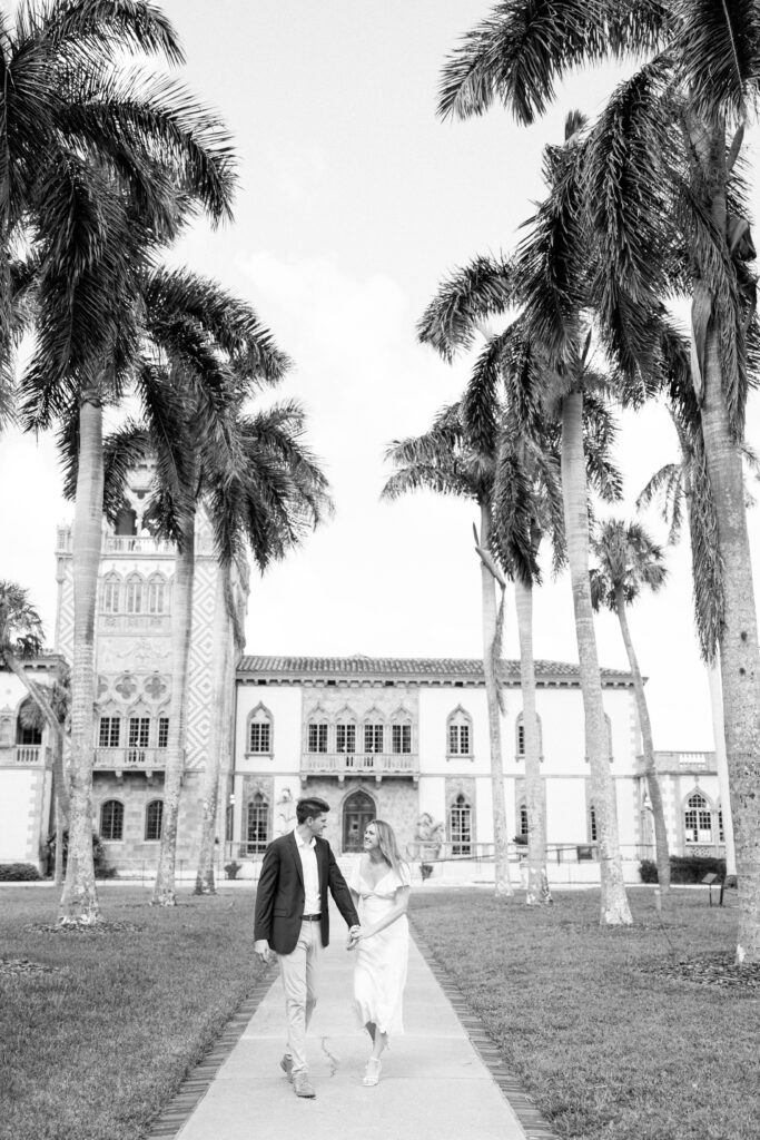 Florida Engagement Session with engaged couple at The Ringling Museum