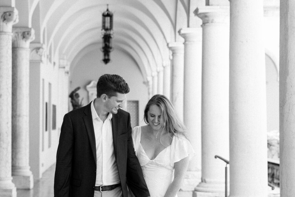 Florida Engagement Session with engaged couple at The Ringling Museum