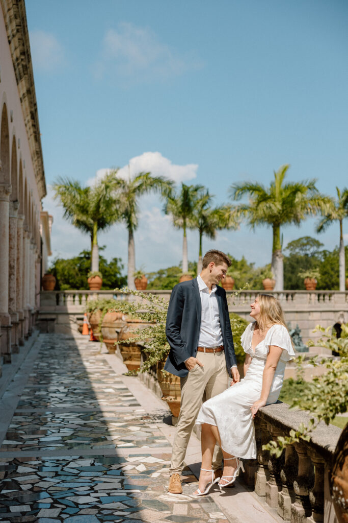 Florida Engagement Session with engaged couple at The Ringling Museum