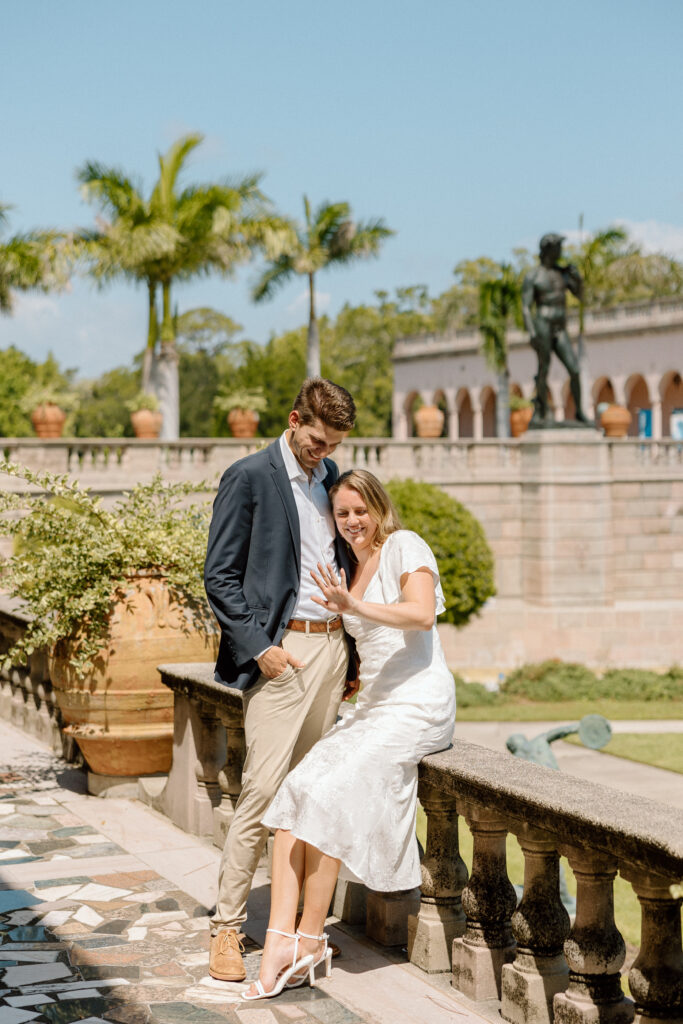 Florida Engagement Session with engaged couple at The Ringling Museum