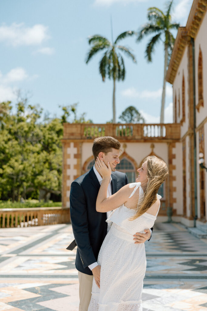 Florida Engagement Session with engaged couple at The Ringling Museum