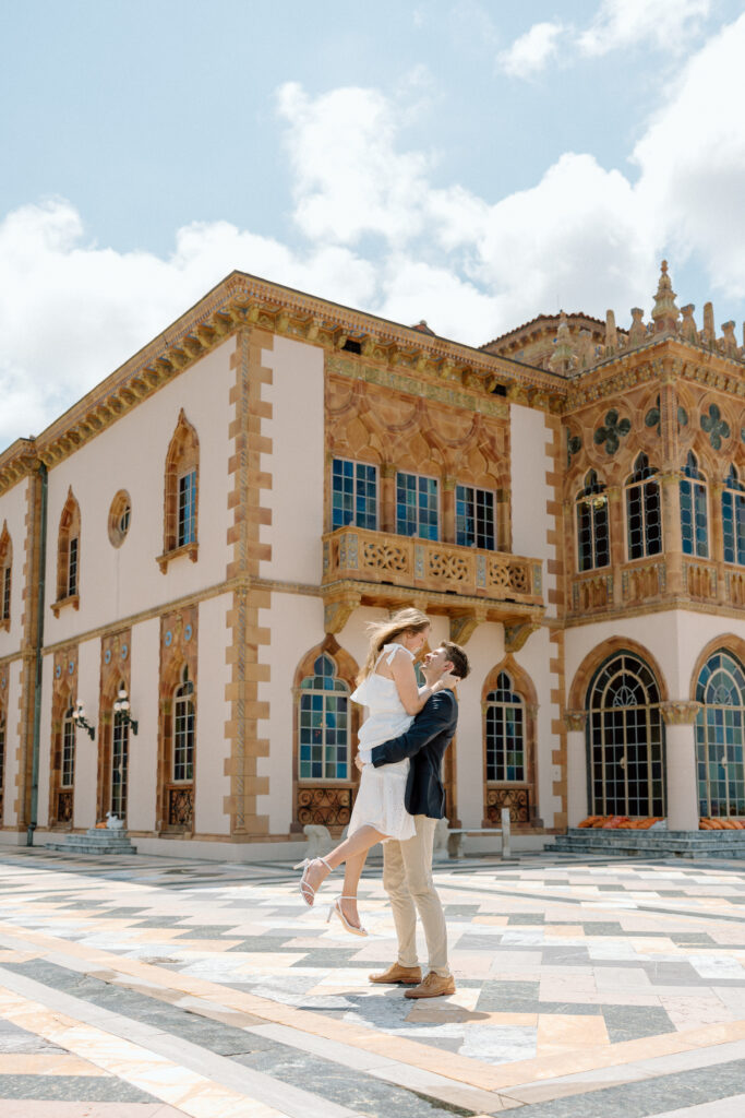 Florida Engagement Session with engaged couple at The Ringling Museum