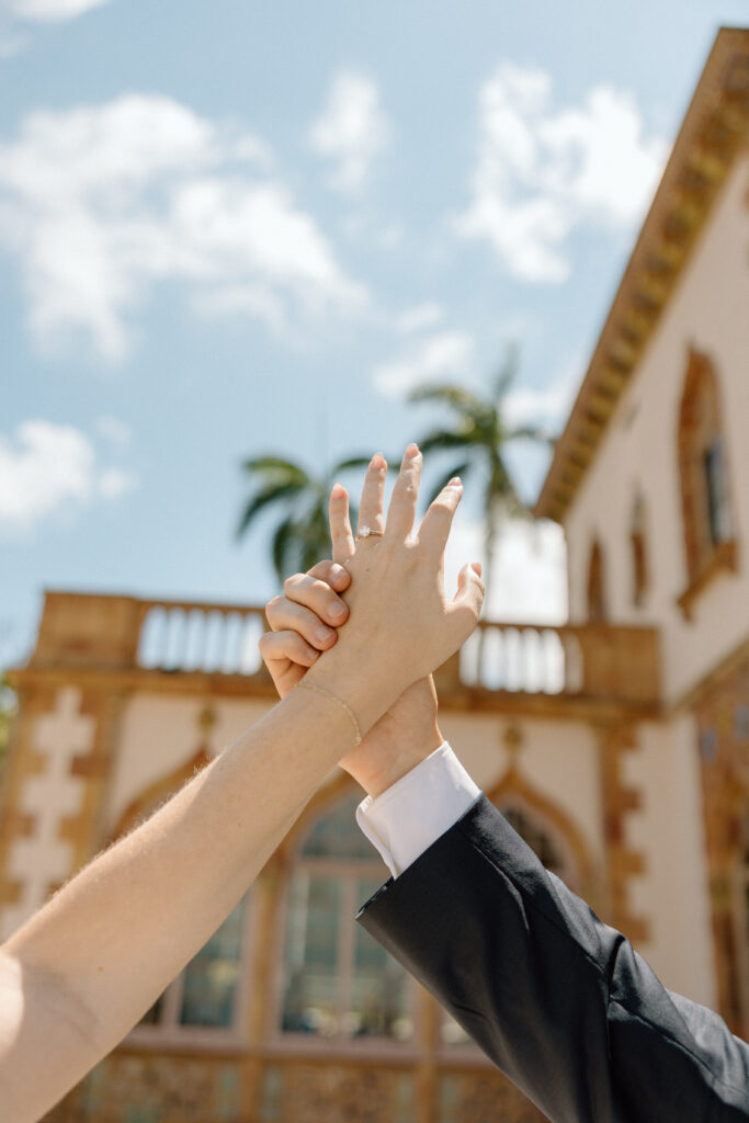 Florida Engagement Session with engaged couple at The Ringling Museum