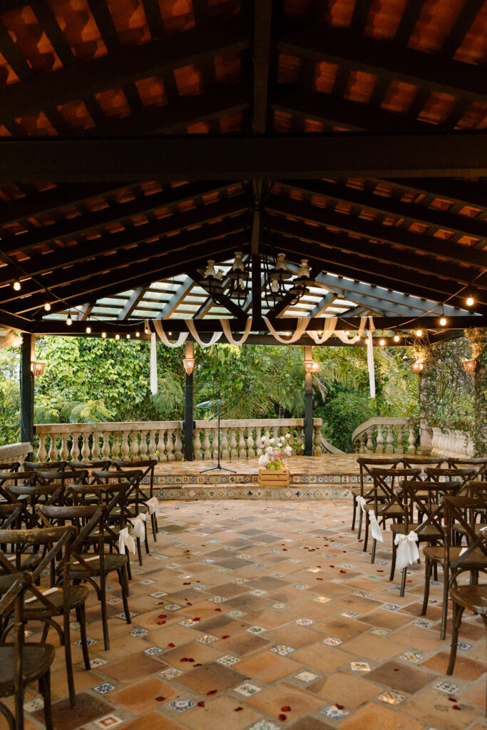 ceremony site on wedding day at the Hacienda Siesta Alegre in Puerto Rico 