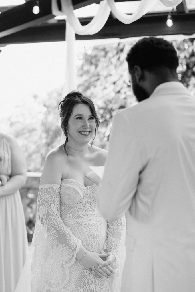 ready vows on wedding day at the Hacienda Siesta Alegre in Puerto Rico 