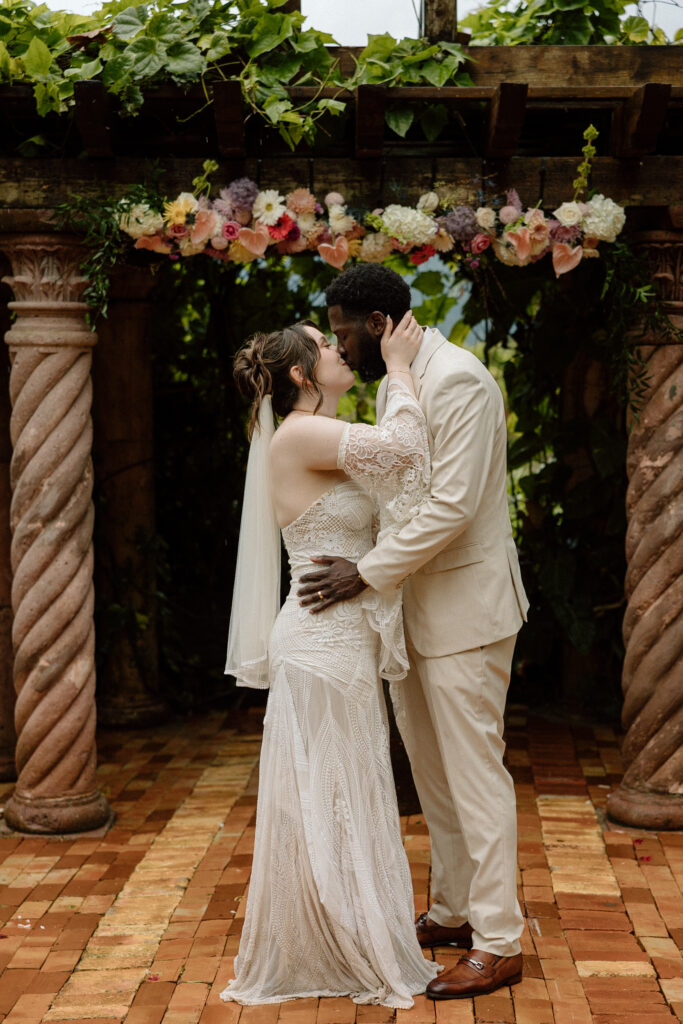 romantic photos of the bride and groom on their wedding day at the Hacienda Siesta Alegre in Puerto Rico 