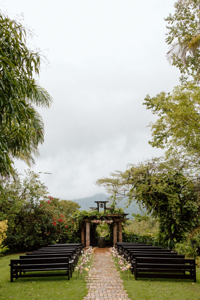ceremony site on wedding day at the Hacienda Siesta Alegre in Puerto Rico 