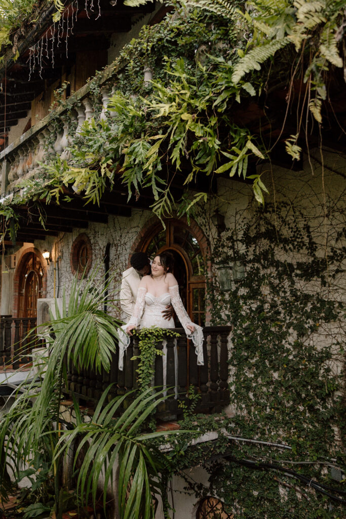 bride and groom at the Hacienda Siesta Alegre in Puerto Rico 