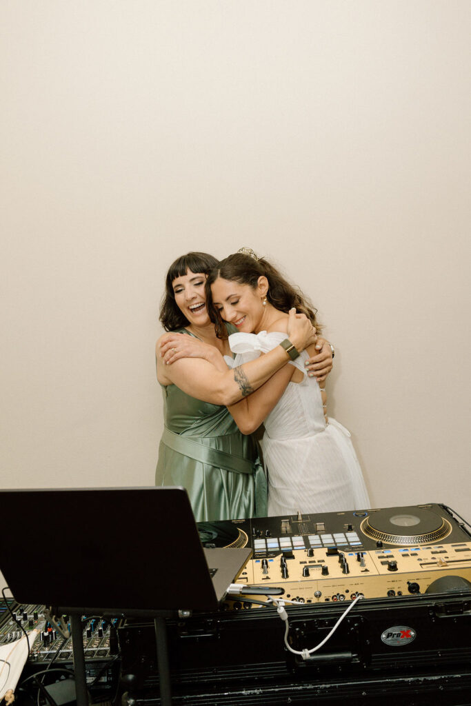 Bride performing a surprise song during the reception at her Northern California sailboat wedding