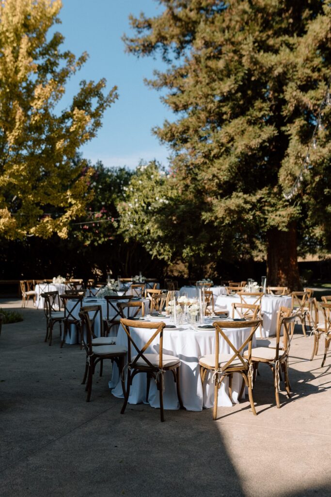 beautifully designed Reception at park winters captured by california wedding photographer