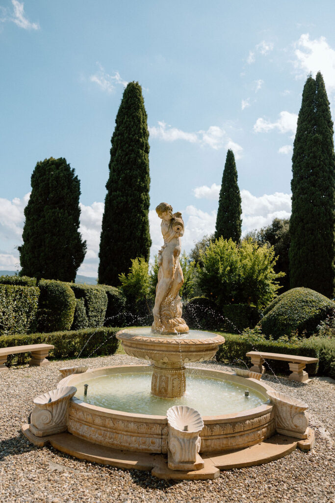 A joyous couple from the United States Elope in the hills of Tuscany at COMO Castello Del Nero. 