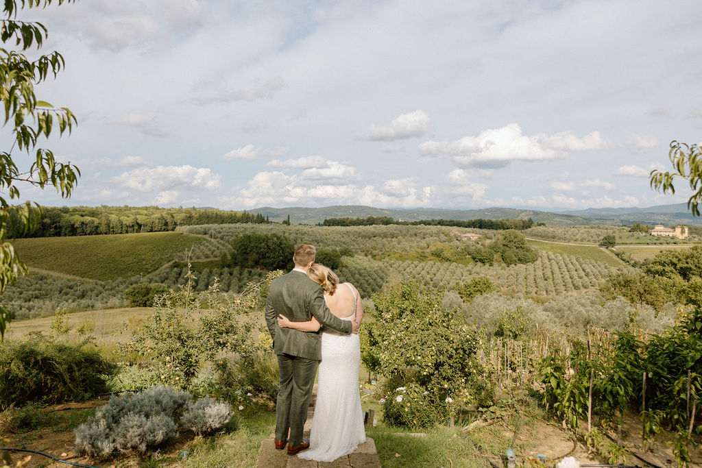 Couple from the United States Elope in the hills of Tuscany at COMO Castello Del Nero. 