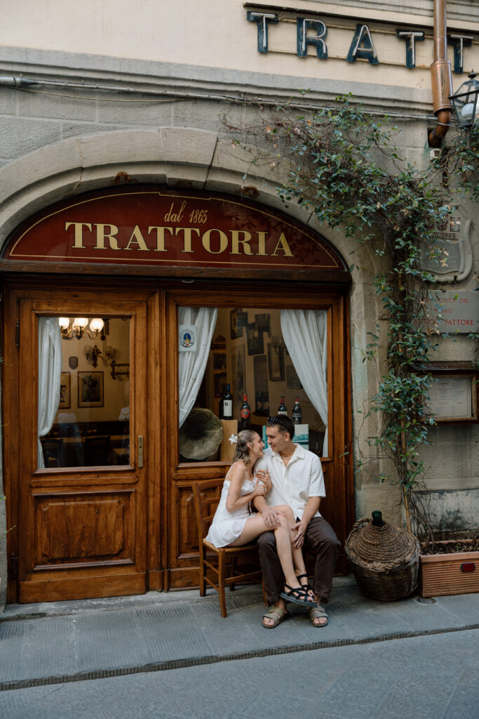 Couple from Australia having a romantic adventure and photoshoot in Florence, Italy with destination and Italy wedding photographer Katelyn Bradley Photography